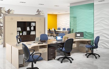 Комплект офисной мебели SIMPLE с эргономичными столами и тумбами в Петрозаводске - предосмотр 5